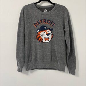 Tiger Cub Adult Grey Crewneck Sweatshirt Sz S Detroit